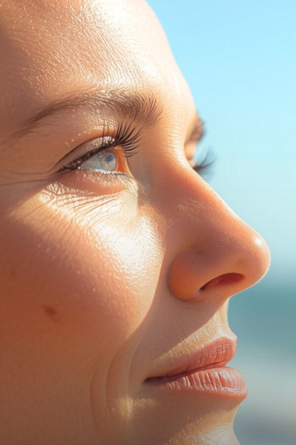 Calm Skin in a Changing Environment Woman using a gentle skincare routine to support dry, sensitive, or reactive skin in changing environmental conditions.